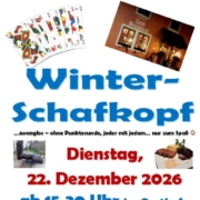 Plakat Winter-Schafkopf am 22. Dezember 2026 im Gasthof Zum Brunnen
